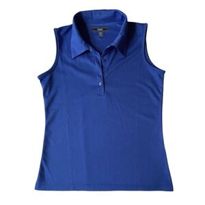 Ladies Lynx Sleeveless Blue Golf Shirt, XS